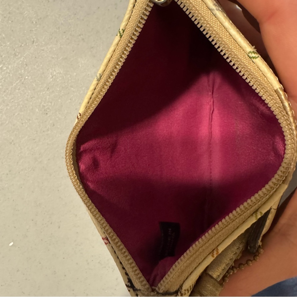 Coach Plaid Wristlet with Gold Accents - Picture 3 of 3